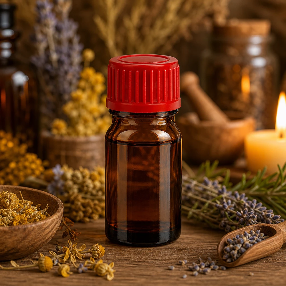 Wissenschaftliche 5ml Glasflasche BrownLine Qualität mit standardisiertem UT18/5 Gewinde in Rot