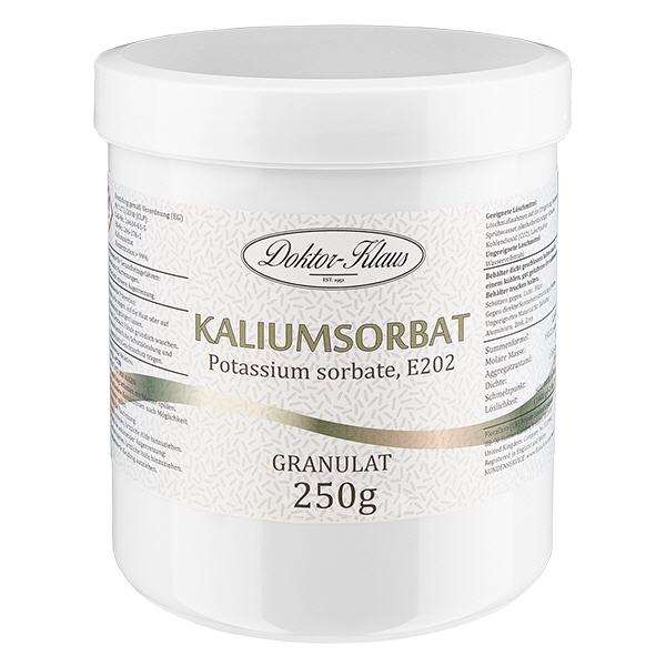 Kaliumsorbat (Potassium Sorbate) 250g Doktor-Klaus Kaliumsorbat (Potassium Sorbate) 250g Doktor-Klaus
