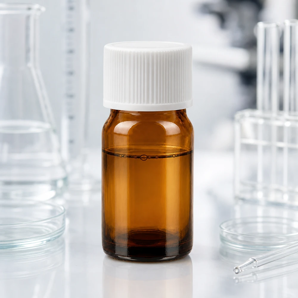 Sterile 5ml Braunglasflasche mit weißem Schraubverschluss für medizinische Präparate und Tinkturen