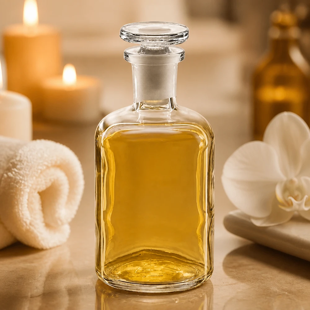 Rechteckige Rundschulterflasche Glas 100ml Enghals Stopfen Kosmetik Serum Behälter