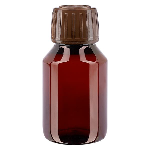 PET Flasche 50ml mit braunem Verschluss Originalitätsverschluss PET Flasche 50ml mit braunem Verschluss Originalitätsverschluss