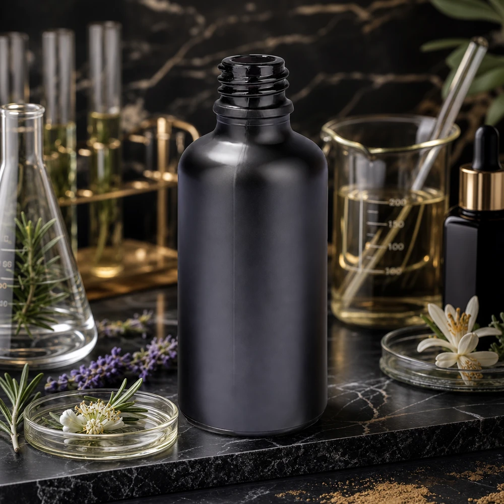 Vielseitige 50ml Apothekerflasche BlackLine UT18/50 UNiTWIST für DIY Kosmetik und Naturheilkunde