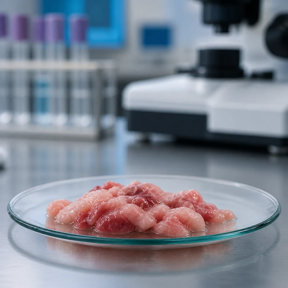 Uhrglasschale ø100 mm Sterile Uhrglasschale 100mm Durchmesser mit organischen Proben für biotechnologische Forschung