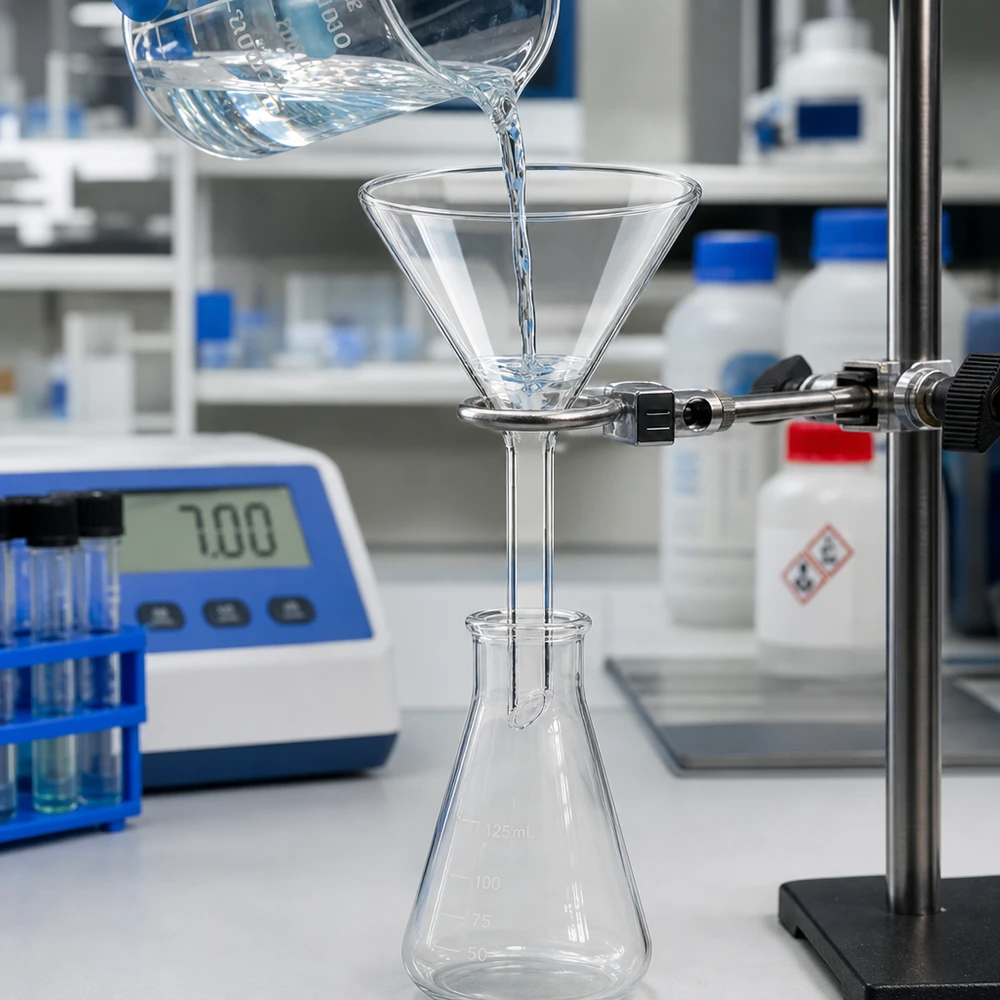 Standardtrichter mit 60mm Öffnungsweite aus hitzebeständigem Kalk-Soda-Glas für Labore