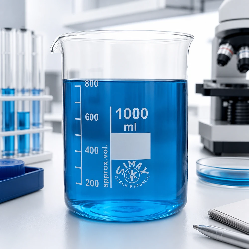 Becherglas 1000ml Borosilikatglas, niedrige Form Chemiebecher 1000ml säureresistentes Borosilikatglas für sichere Handhabung von Lösungen
