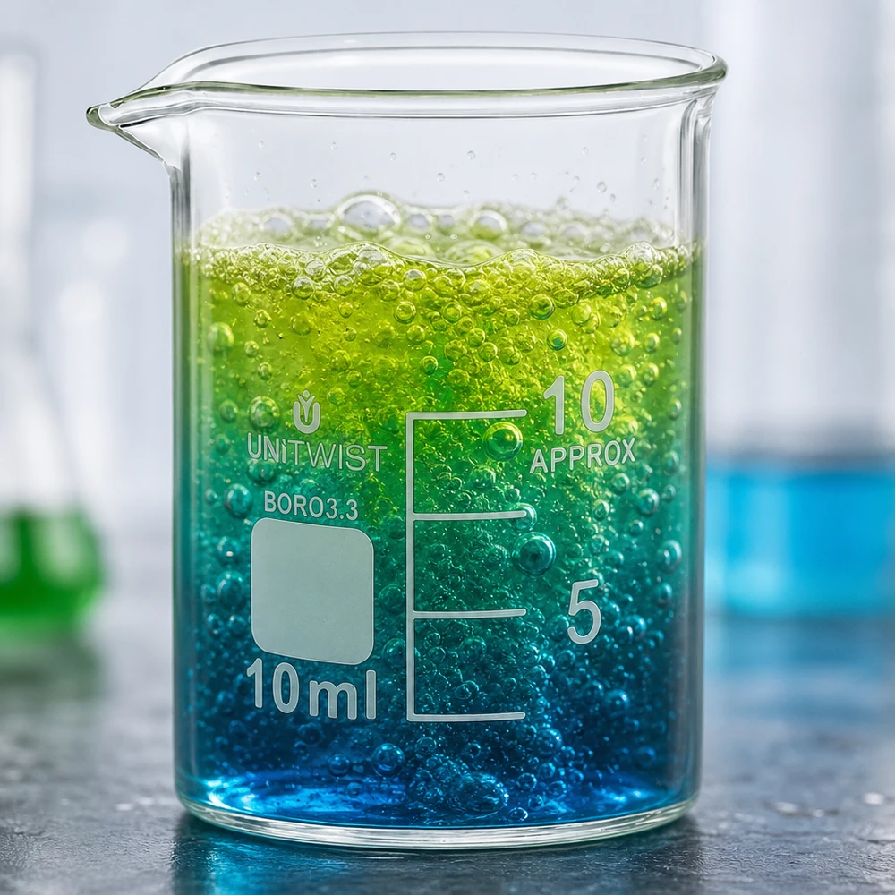 UNiTWIST Becherglas 10ml mit Ausguss und APPROX-Markierung für präzise Laboranwendungen