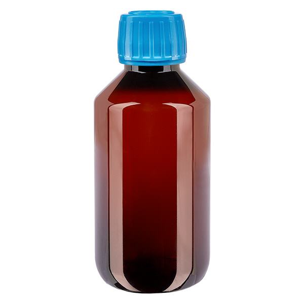 PET Flasche 200ml mit blauem Verschluss Originalitätsverschluss