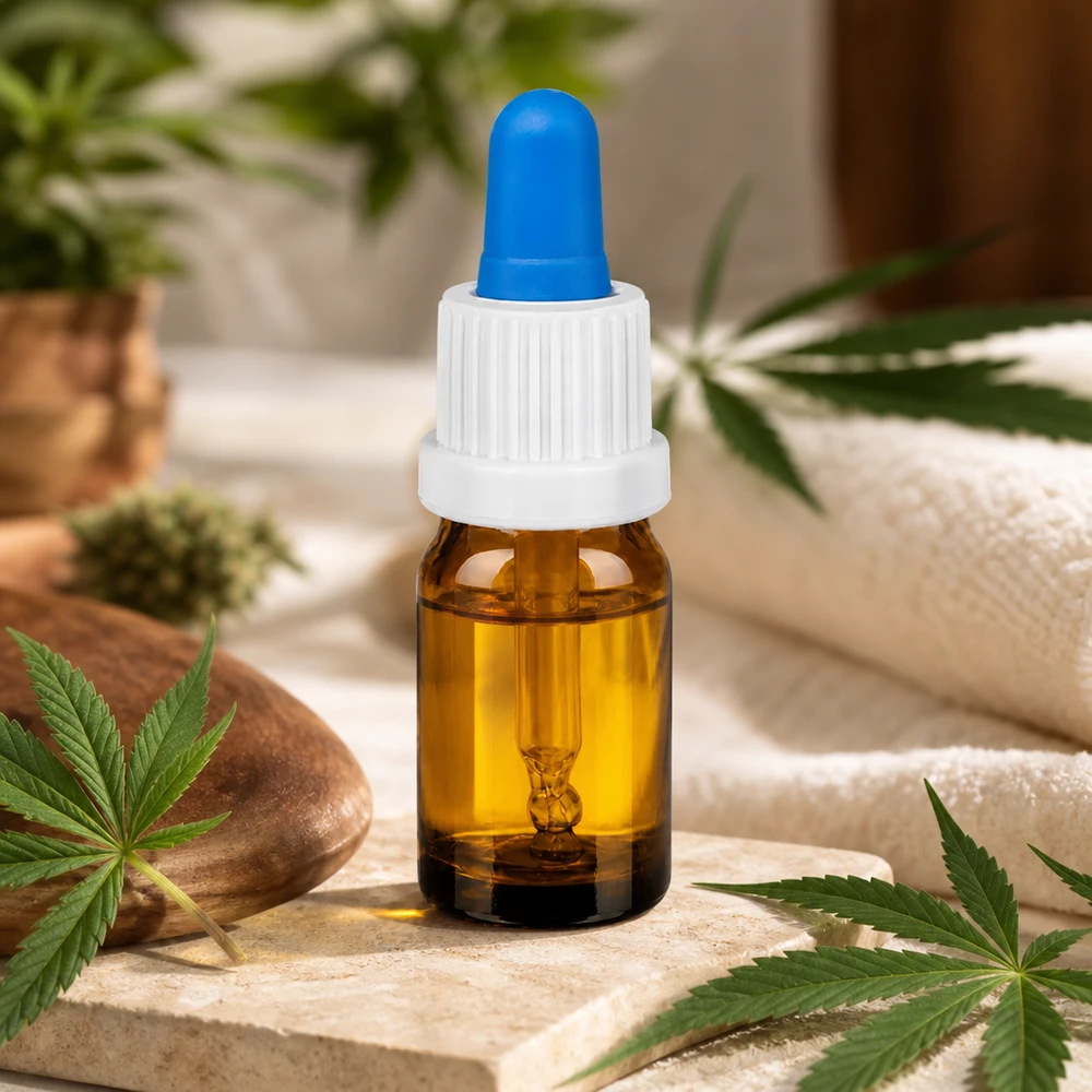 5ml Pipettenflasche weiß/blau Originalitätsverschluss BrownLine UT18/5 Vielseitige Dosierungsflasche 5ml aus Braunglas für CBD-Öle Seren und Tinkturen