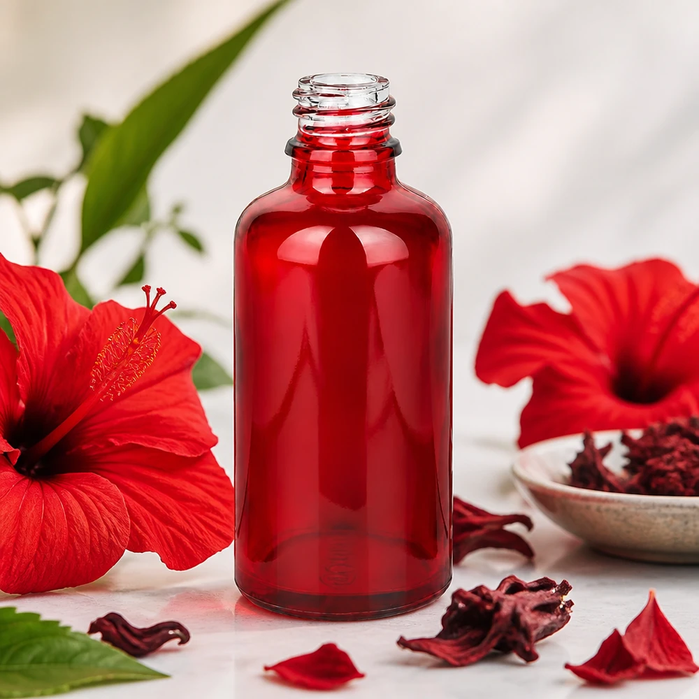 50ml Medizinflasche RedLine UT18/50 UNiTWIST aus UV-beständigem Rotglas für lichtempfindliche Substanzen