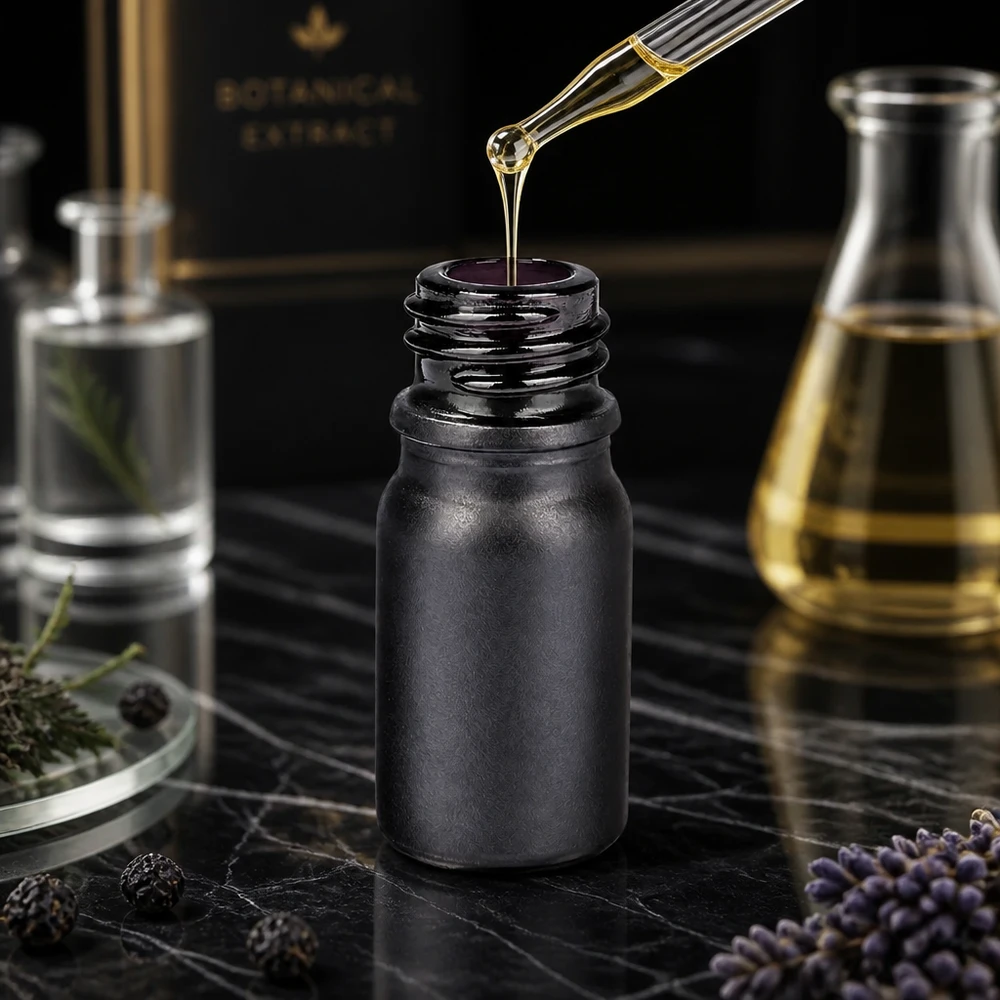 Professionelle 5ml Violettglasflasche BlackLine UT18/5 für Aromatherapie und Naturkosmetik