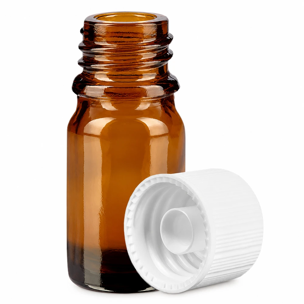 Professionelle 5ml Braunglasflasche mit 11mm Öffnung ideal für Aromatherapie und Naturkosmetik