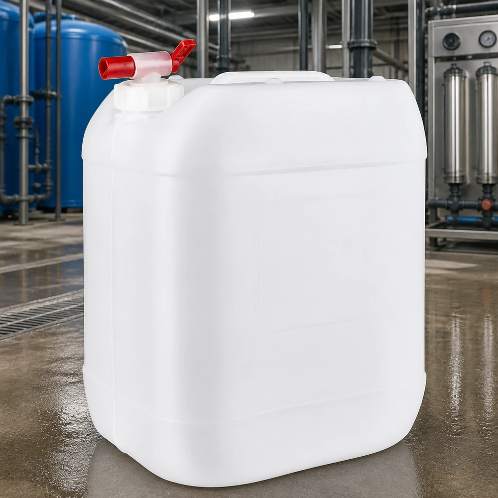 Kanister 20 Liter mit Auslaufhahn Quaderförmiger Kunststoffbehälter 20 Liter mit Auslaufhahn für Lagerung und Transport