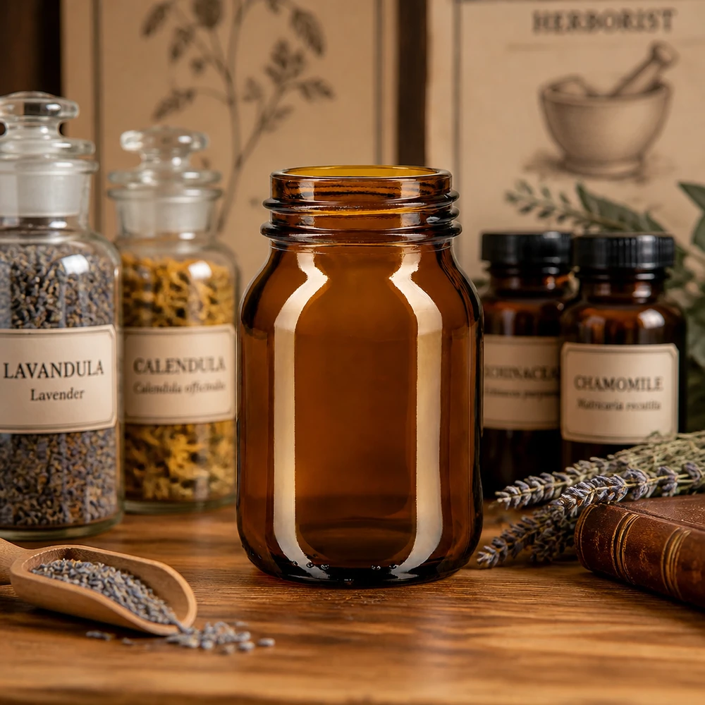 Traditionelle 75ml Braunglas-Weithalsflasche mit DIN 40 Gewinde für professionelle Anwendung