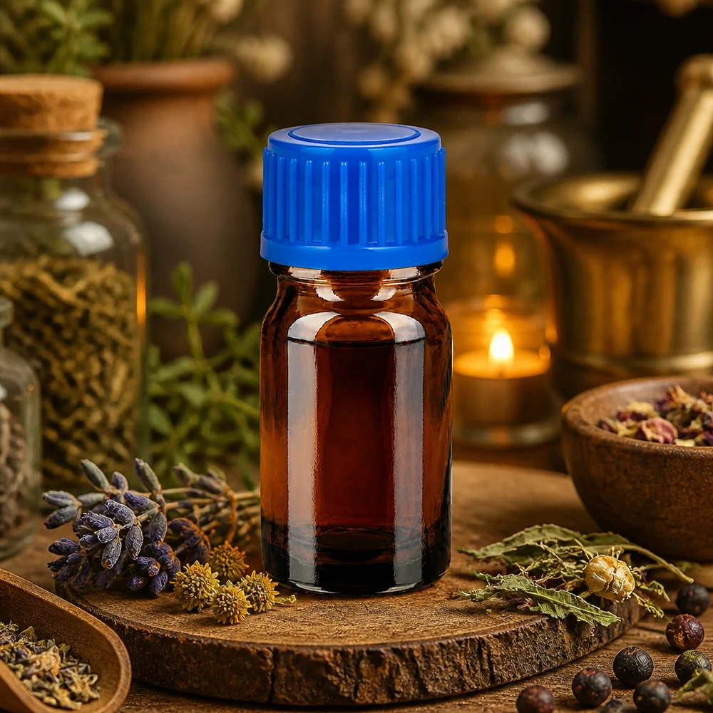 5ml Flasche 11mm Schraubverschluss blau Standard BrownLine UT18/5 Professionelle 5ml Glasflasche STD BrownLine mit ergonomischem blauen Verschluss für Therapie