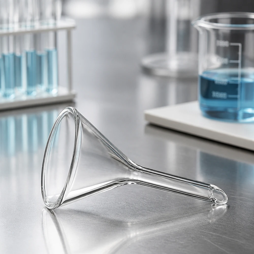 Hochwertige Laborausrüstung: 30mm Glastrichter mit präzisem 60-Grad-Winkel aus Kalk-Soda-Material