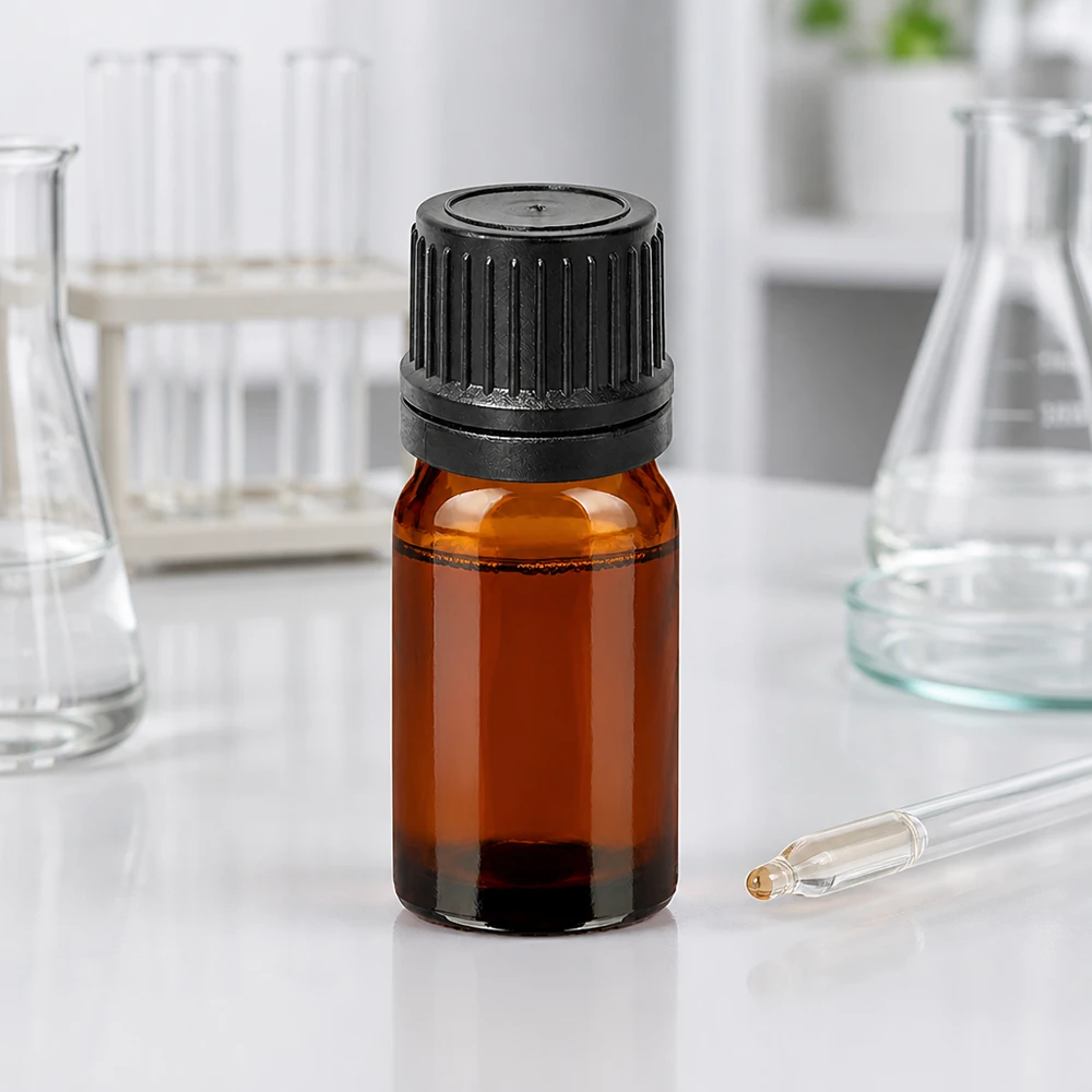 Pharmaqualität Tropfflasche 5ml braun mit dichtem schwarzem Verschluss für sterile Lösungen