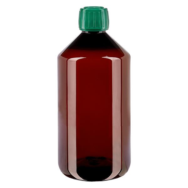 PET Flasche 750ml mit grünem Verschluss Originalitätsverschluss PET Flasche 750ml mit grünem Verschluss Originalitätsverschluss