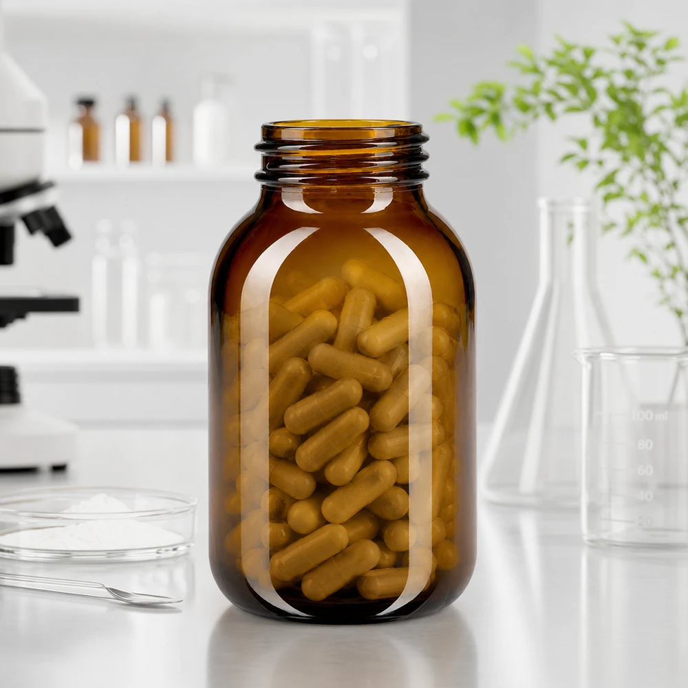 Premium Braunglas-Flasche 500ml mit weiter Öffnung für einfache Dosierung