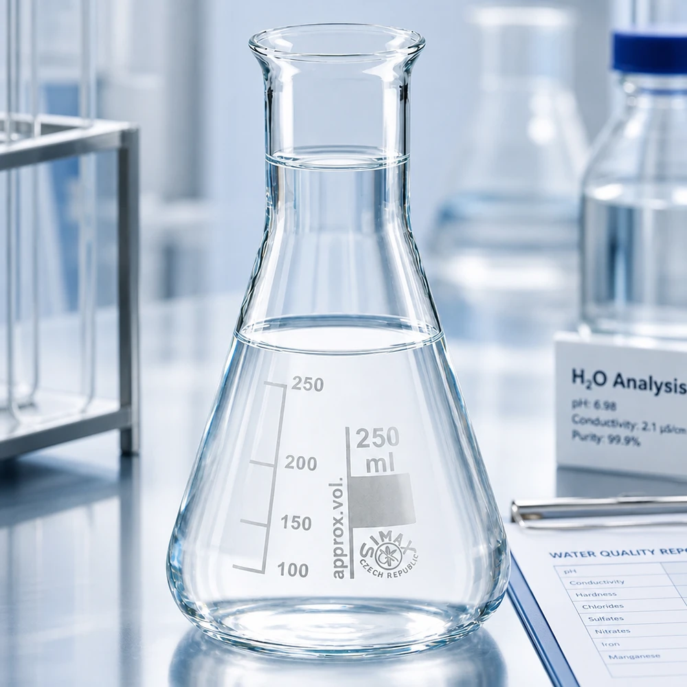 Wissenschaftlicher Glaskolben 250ml Enghals mit Milliliter-Graduierung für exakte Dosierung