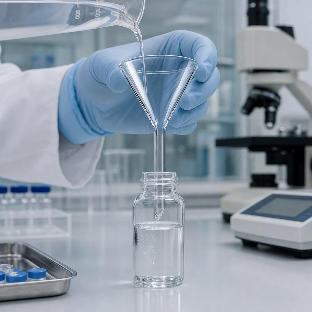 Trichter ø45mm Borosilikat Winkel 60 Kurzstil Robuster Glastrichter aus Borosilikat für sichere Handhabung aggressiver Chemikalien