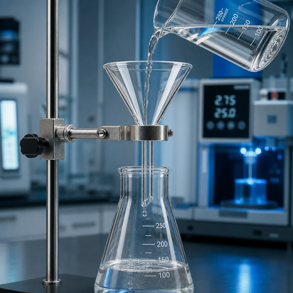 Chemieresistenter Kurzstil Trichter 55mm Durchmesser für aggressive Lösungsmittel