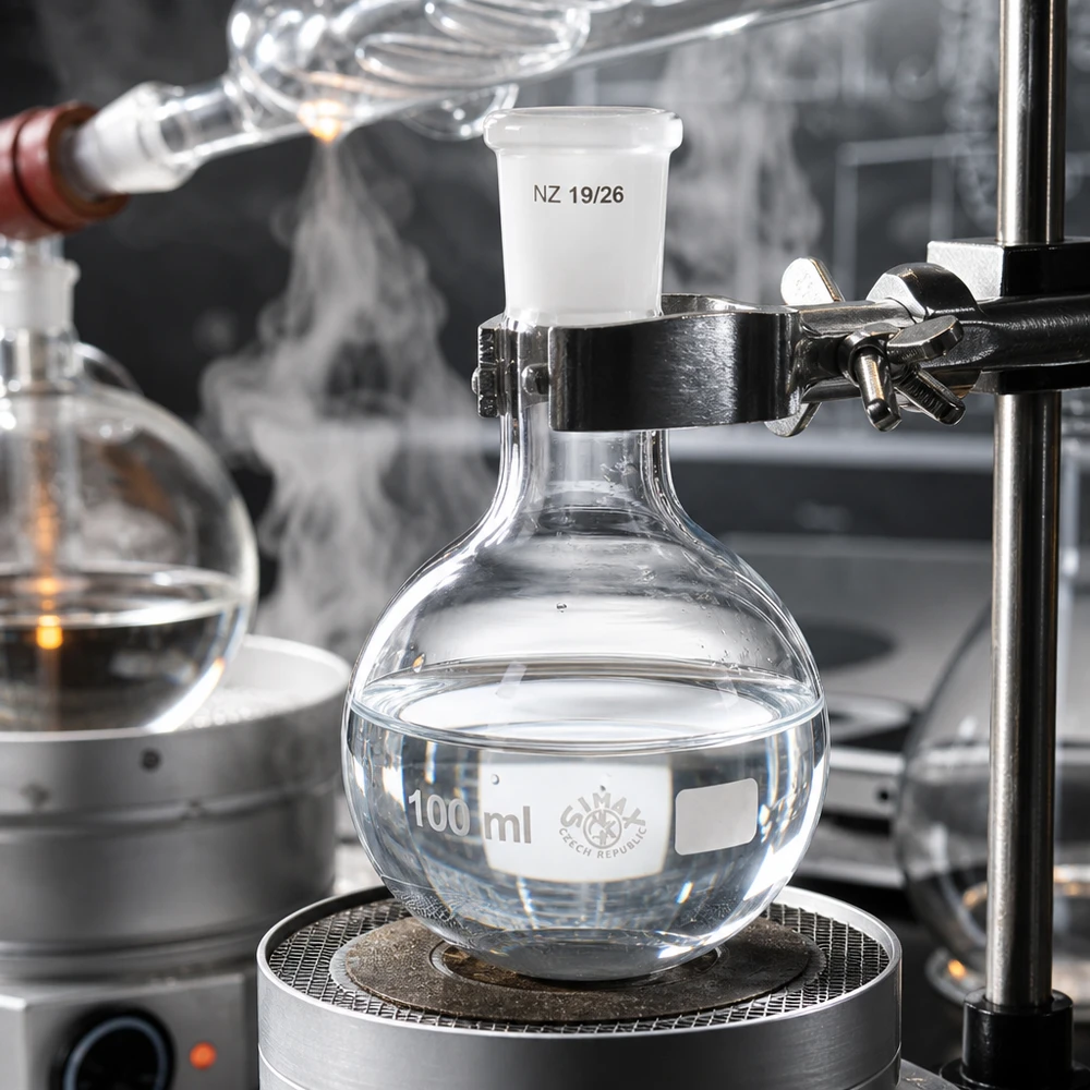 Stehkolben 100ml mit Normschliff (19/26) Hochwertiger 100ml Laborstehkolben für Synthesen - temperaturstabiles Glas mit 19/26 Normschliff