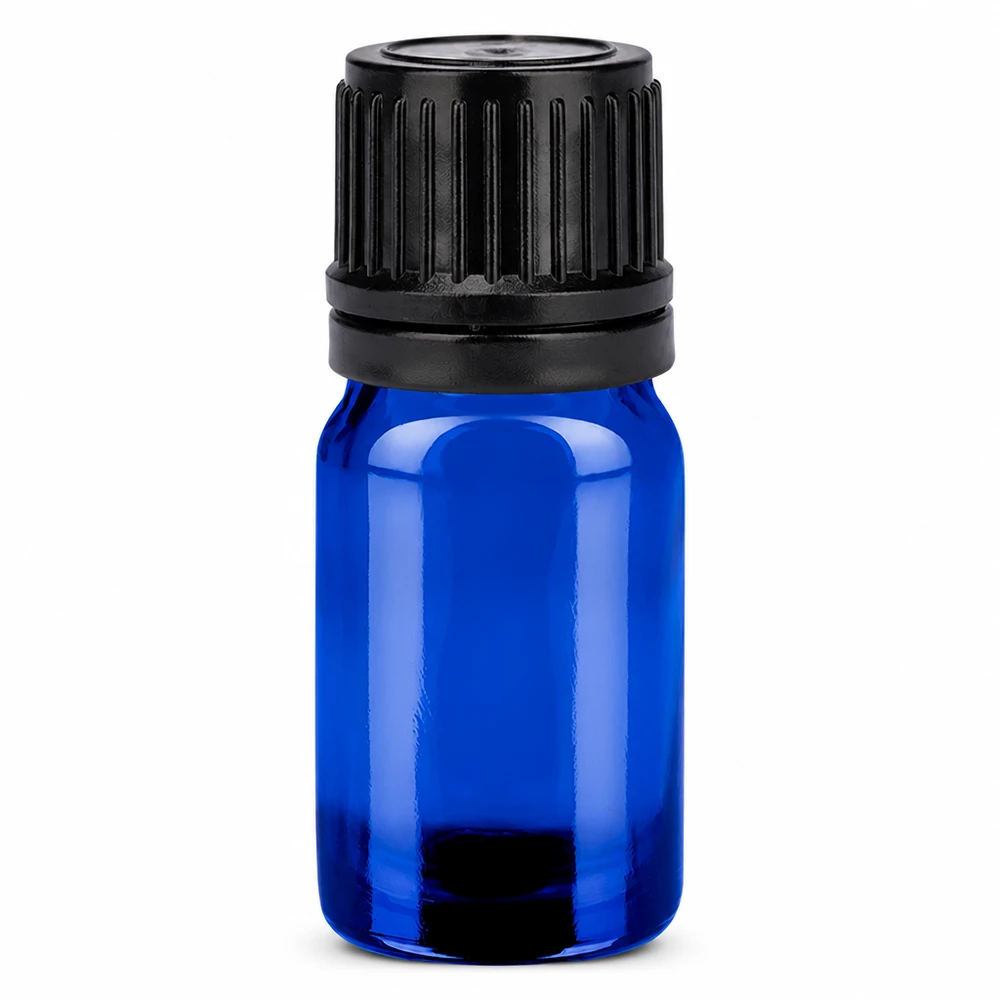 Professionelle 5ml Glasflasche blau mit sicherem Verschluss für Kosmetik und Pharmazie
