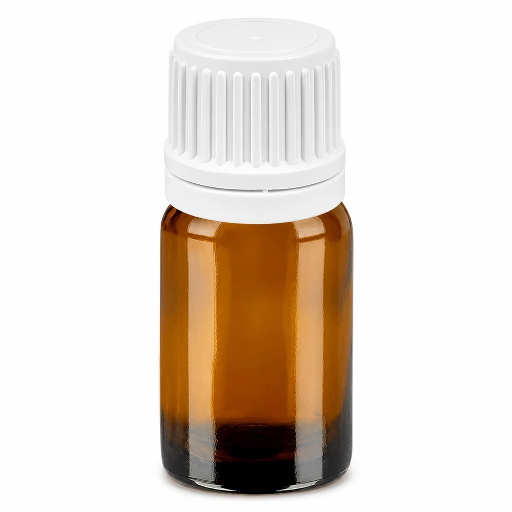 Kompakte 5ml Glasflasche mit Tropfer in Braun für aromatherapeutische Anwendungen
