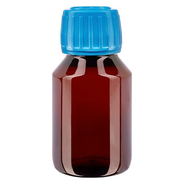 PET Flasche 50ml mit blauem Verschluss Originalitätsverschluss