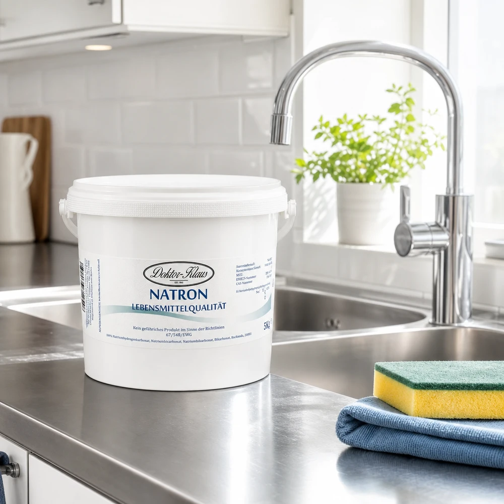 Natron 5kg Doktor-Klaus Großer Natron Vorrat 5kg Doktor Klaus im robusten Plastikeimer für professionelle Küchenreinigung