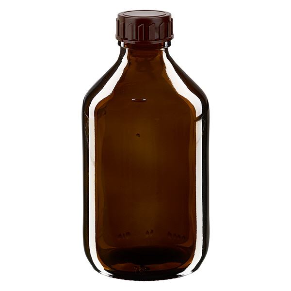 250ml Medizinflasche braun, mit Verschluss braun ApoGlas