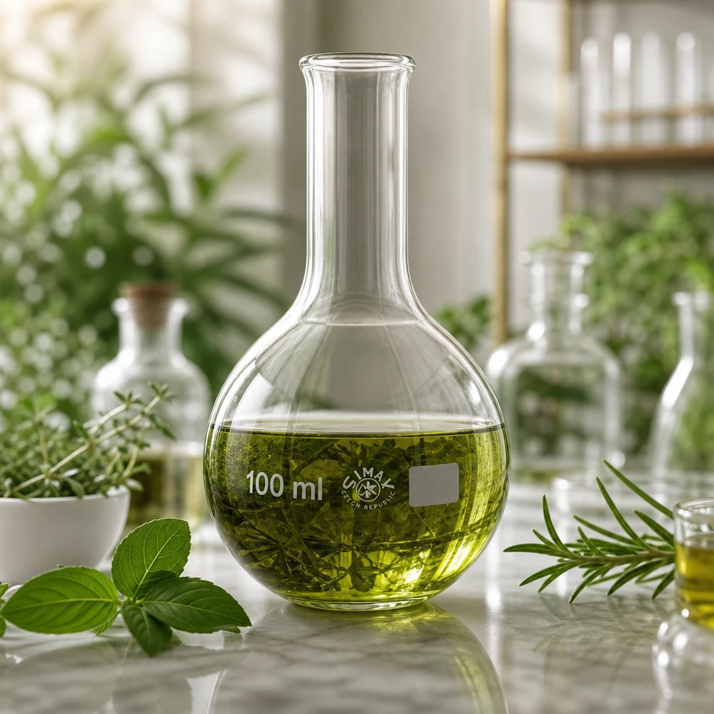 Forschungskolben 100ml Enghals für Analyse von Heilpflanzen und natürlichen Wirkstoffen
