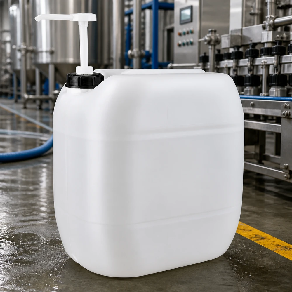 Hygienischer Flüssigkeitskanister 30 Liter mit Einhandpumpe für Industrie