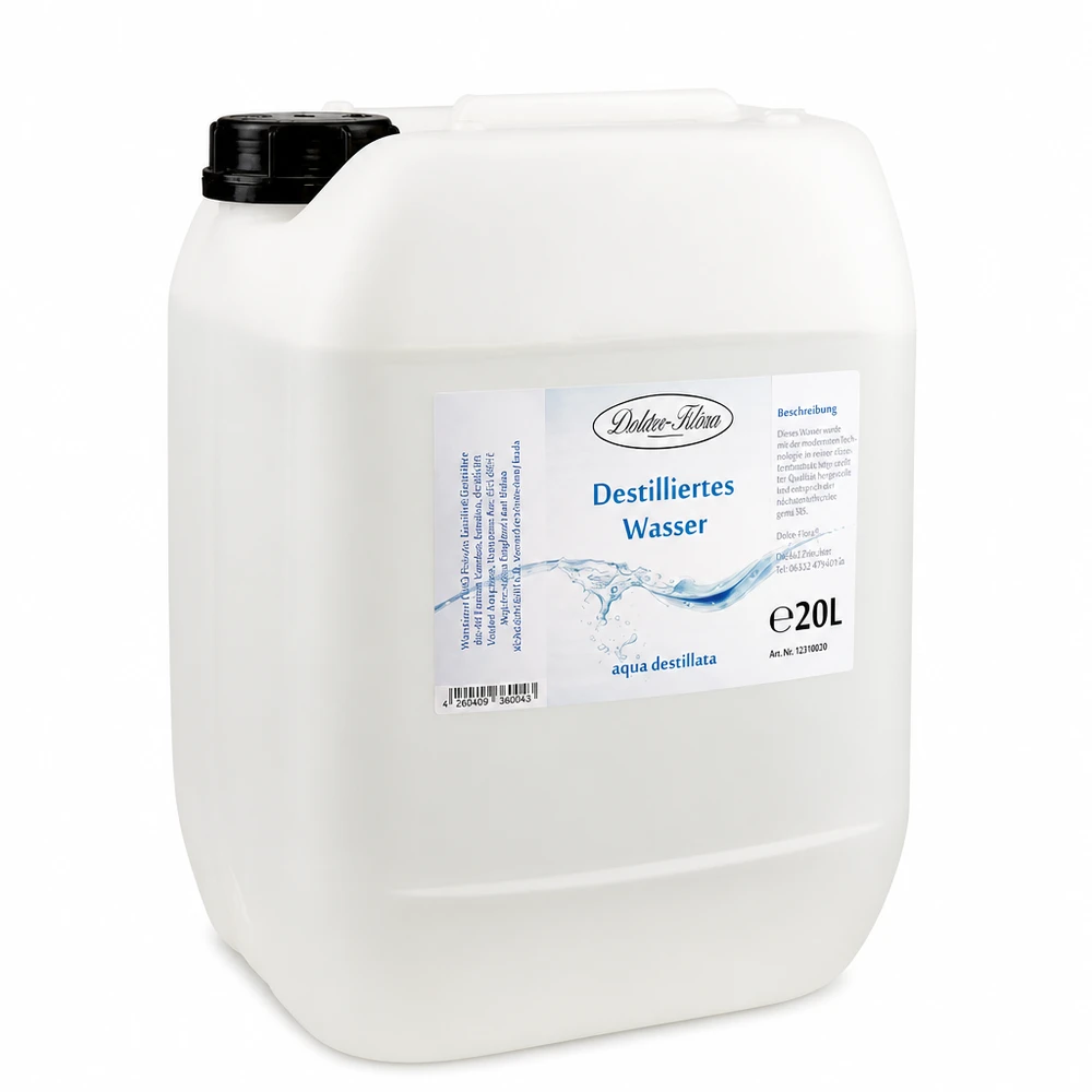 Großer 20 Liter Kanister destilliertes Wasser Doktor-Klaus mit ergonomischem Griff
