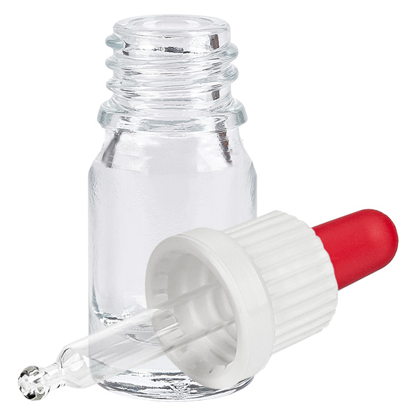 5ml Pipettenflasche weiß/rot Originalitätsverschluss ClearLine UT18/5