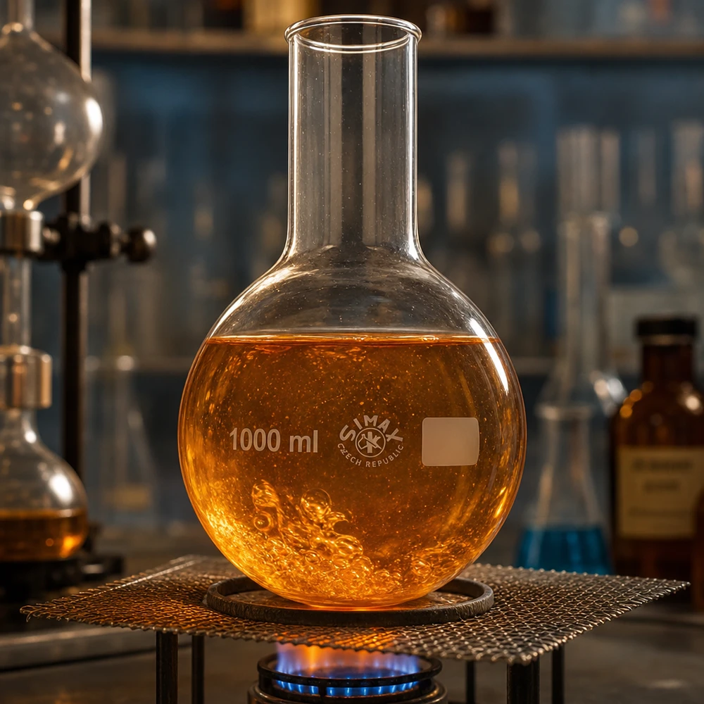 Rundkolben 1000ml Weithals 1000ml Rundkolben mit Weithals und Graduierung für quantitative chemische Analysen