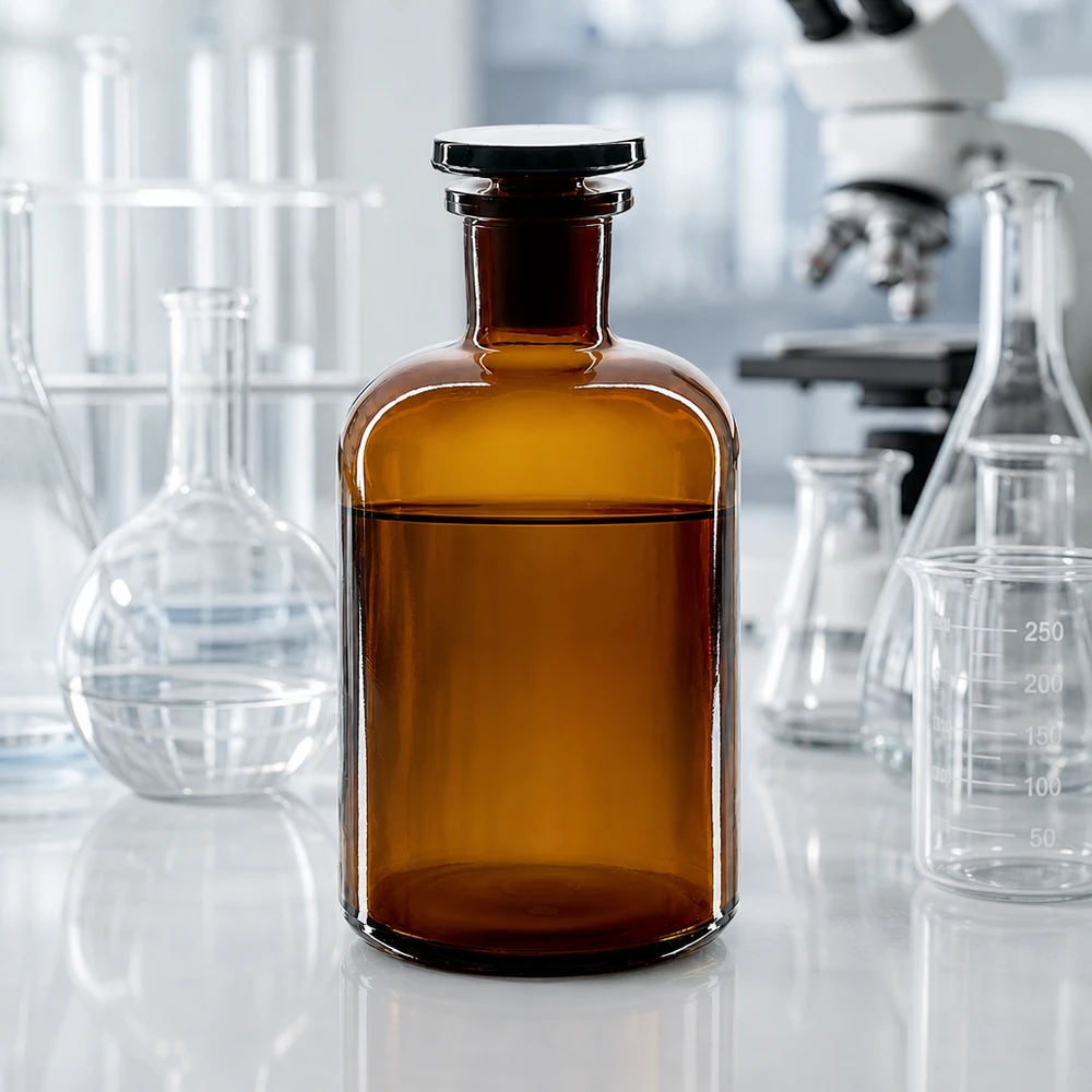Rundschulterfl. 500ml braun Enghals Glasstopfen Pharmazie Vorratsflasche Braunglas 500ml Rundschulterform Enghals hermetisch verschlossen