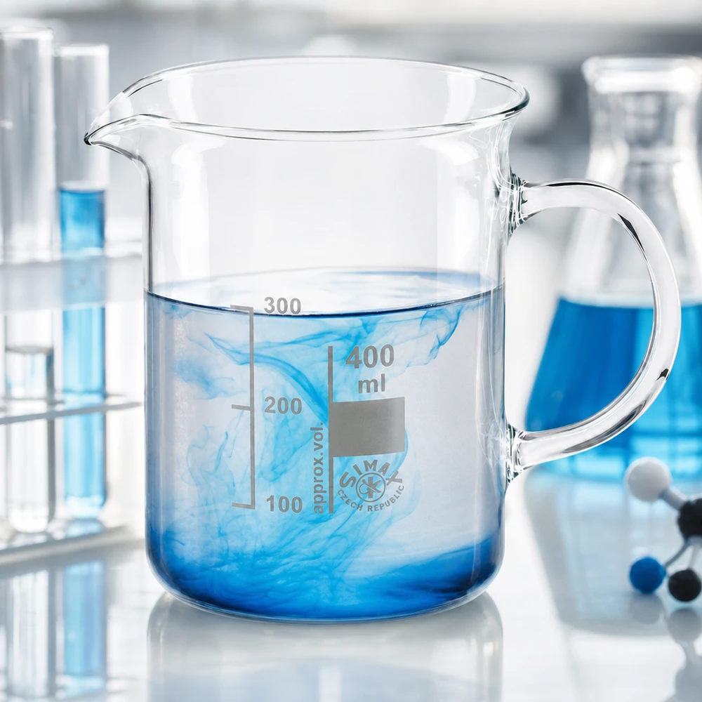 Becherglas mit Henkel 400ml Borosilikatglas geeignet für Chemie Biologie und Medizin im Laborbereich