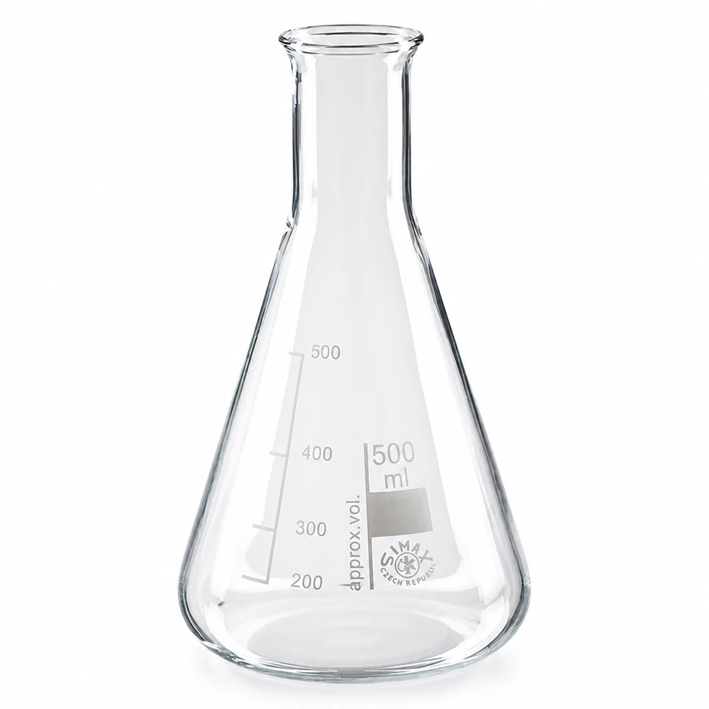 Erlenmeyerkolben 500ml Enghals Erlenmeyerkolben 500ml Fassungsvermögen mit Enghals für Experimente und Analysen