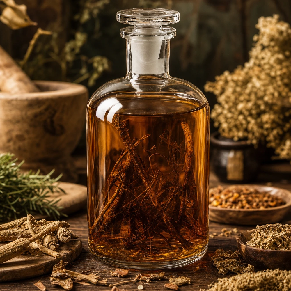 Medizinflasche 500ml transparent mit Enghals Glasstopfen für Kräuteröle und Extrakte