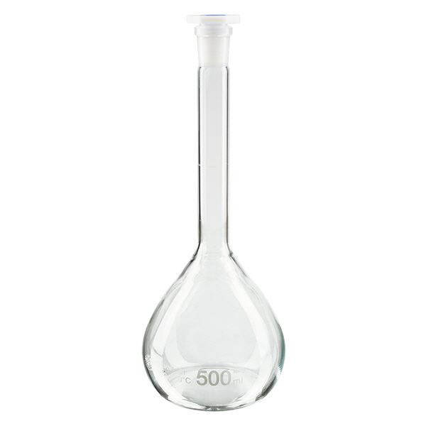 Messkolben 500ml mit Normschliff & PEHD Stopfen Messkolben 500ml mit Normschliff & PEHD Stopfen