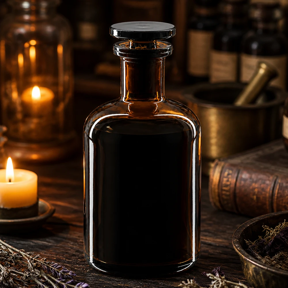 Braune Glasflasche 100ml Enghals mit Stopfen perfekt für Naturheilkunde und Homöopathie