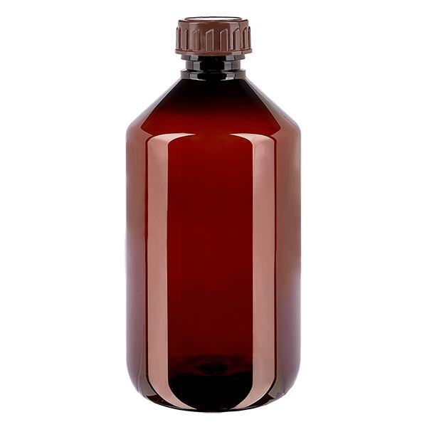 PET Flasche 500ml mit braunem Verschluss Standard PET Flasche 500ml mit braunem Verschluss Standard