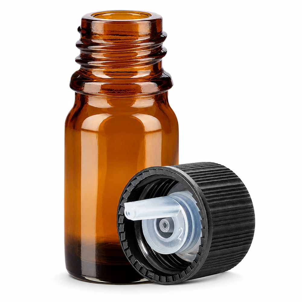 5ml Tropfflasche 1mm schwarz Standardverschluss BrownLine UT18/5 BrownLine Glasflasche 5ml mit 1mm Tropfeinsatz für exakte Portionierung