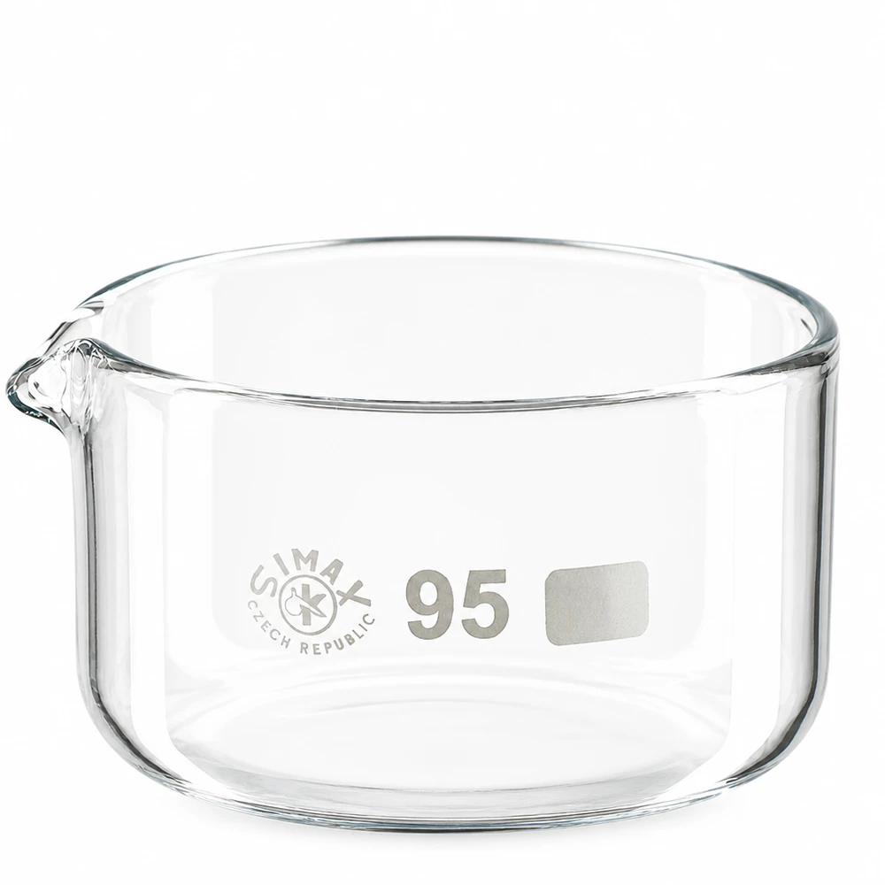 300ml Kristallisierschale mit Ausguss Borosilikat ø95mm Borosilikatglas Kristallisierschale 300ml ø95mm für Eindampfen und Kristallisation