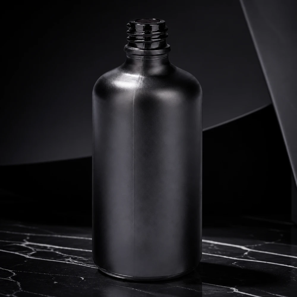 Robuste 100ml Apothekerflasche BlackLine UT18/100 UNiTWIST aus widerstandsfähigem Braunglas