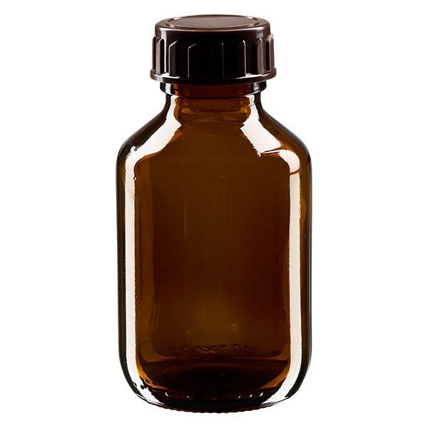 100ml Medizinflasche braun, mit Verschluss braun ApoGlas