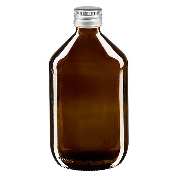500ml Medizinflasche braun, mit Verschluss silber Aluminium ApoGlas 500ml Medizinflasche braun, mit Verschluss silber Aluminium ApoGlas