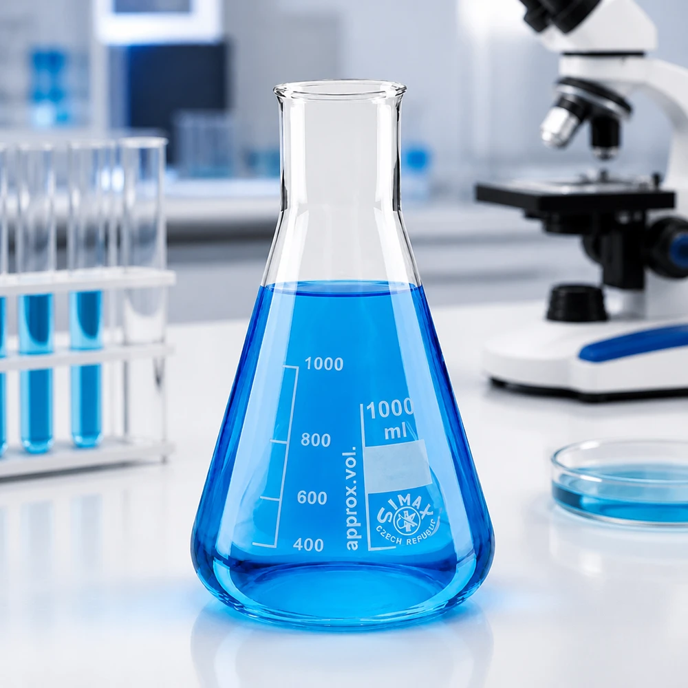 Erlenmeyerkolben 200ml Weithals säureresistent für aggressive Chemikalien und Lösungen