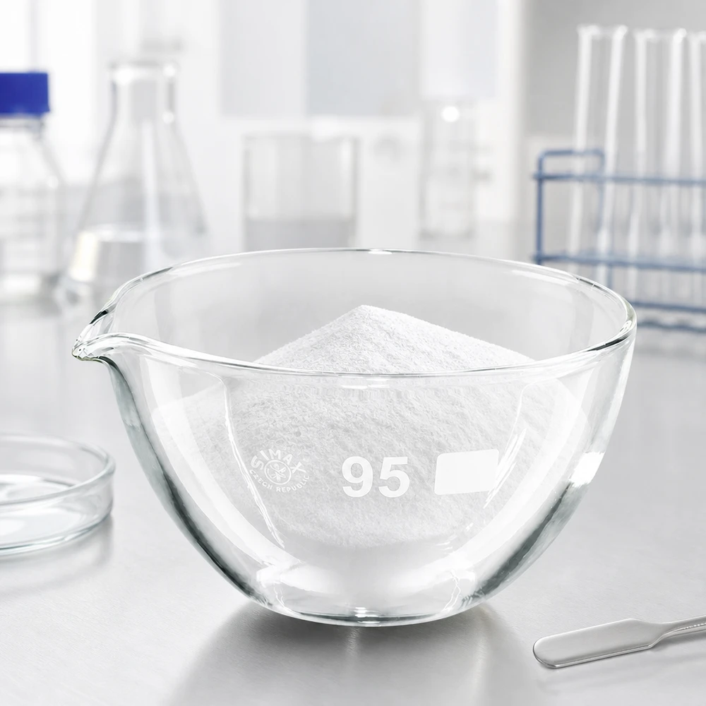 Kompakte Glasschale mit Ausguss 95mm ideal für chemische Analysen und Laborarbeiten